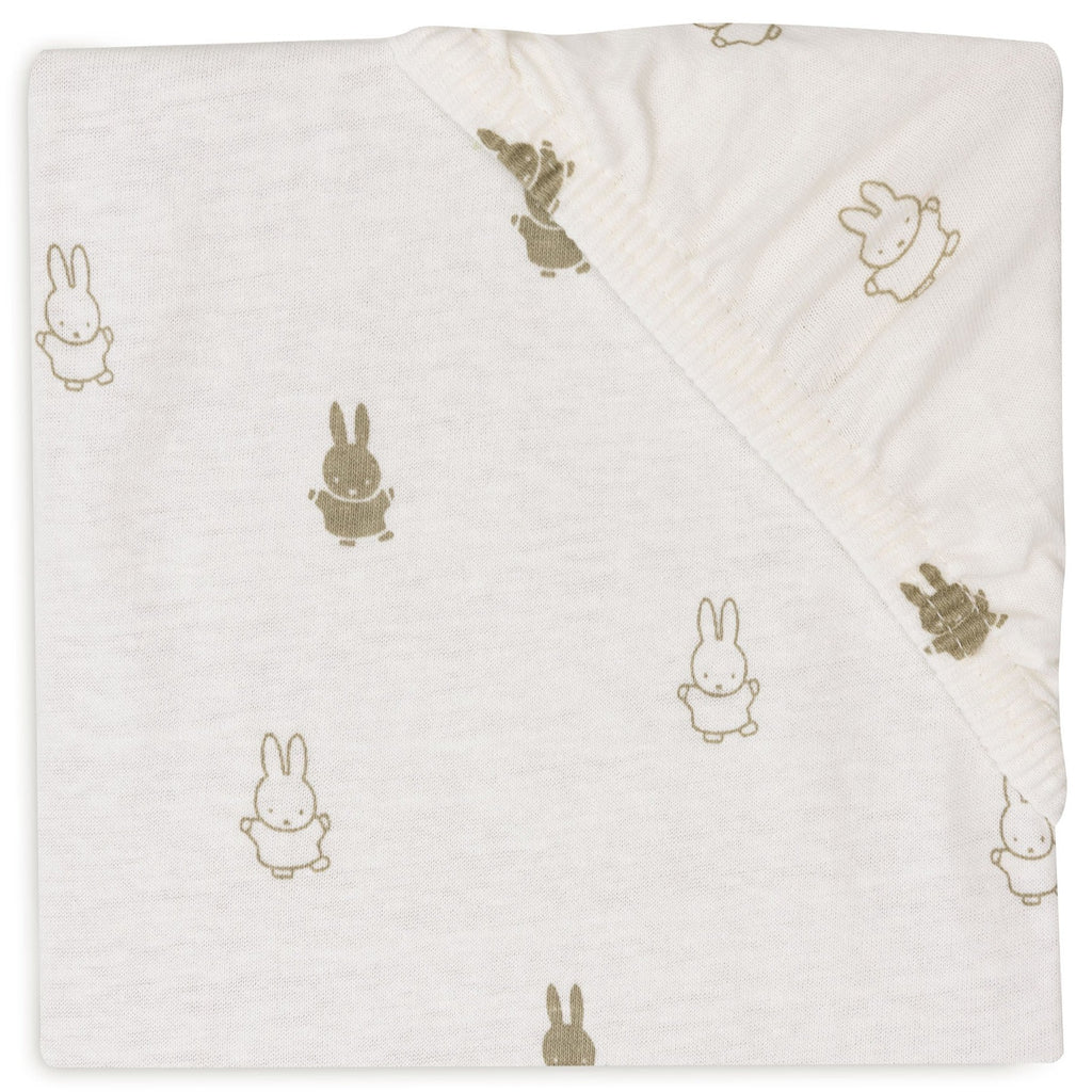 * Jollein Hoeslaken Jersey 60x120cm Happy Miffy | Olive Green