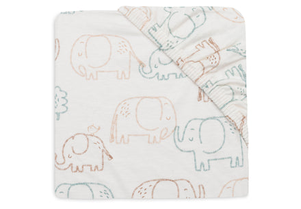 Jollein Hoeslaken Jersey 60x120cm | Elephant Tales