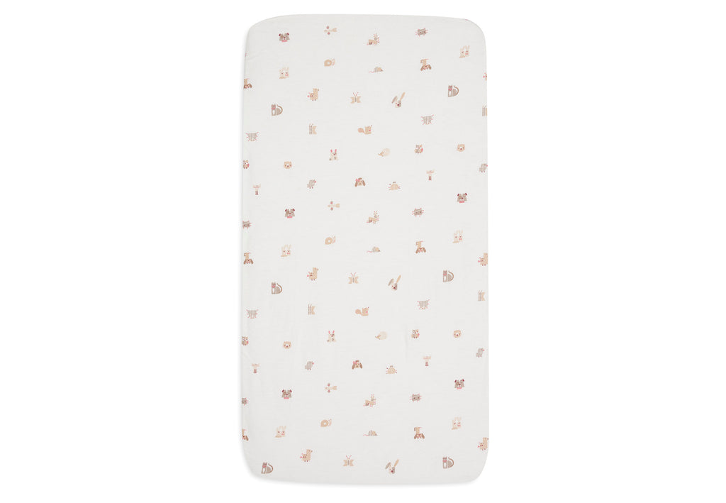 Jollein Hoeslaken Jersey 70/75x140/150cm | Animal Friends