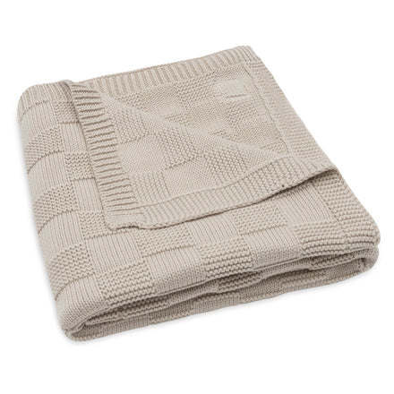 Jollein Deken Wieg 75x100cm Box Knit | Warm Sand Gots