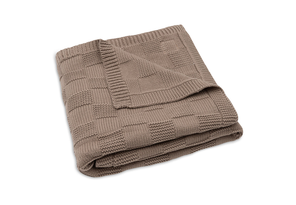 Jollein Deken Wieg 75x100cm Box Knit | Milky Coffee | Gots