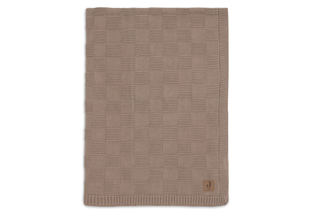 Jollein Deken Wieg 75x100cm Box Knit | Milky Coffee | Gots