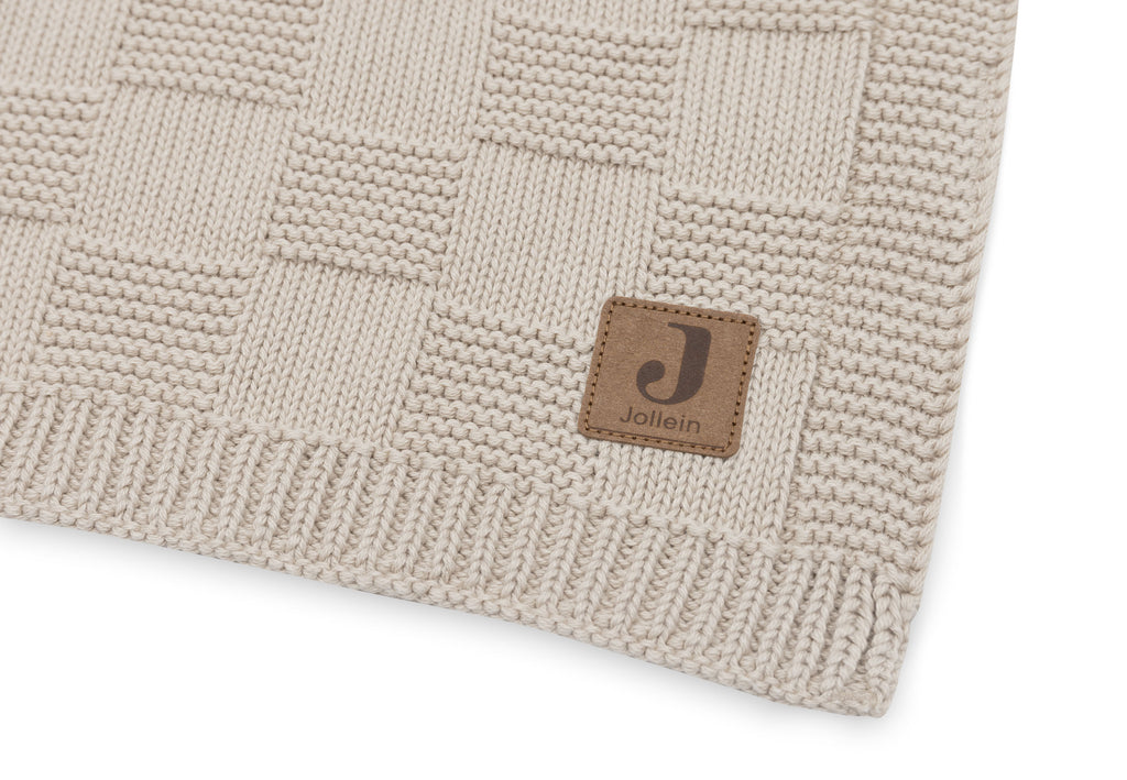 Jollein Deken Ledikant 100x150cm Box Knit | Warm Sand Gots