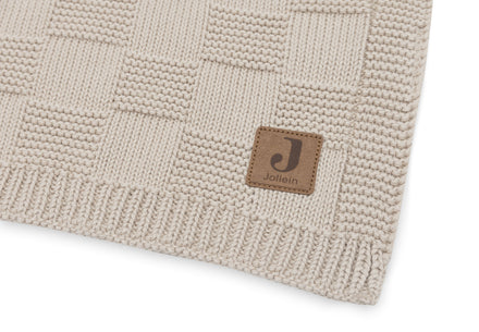 Jollein Deken Ledikant 100x150cm Box Knit | Warm Sand Gots