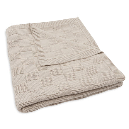 Jollein Deken Ledikant 100x150cm Box Knit | Warm Sand Gots