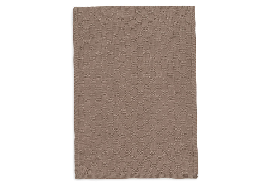 Jollein Deken Ledikant 100x150cm Box Knit | Milky Coffee | Gots