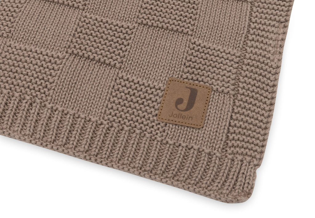 Jollein Deken Ledikant 100x150cm Box Knit | Milky Coffee | Gots