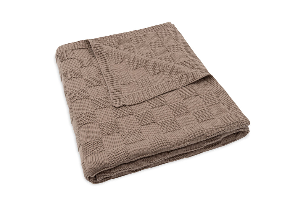 Jollein Deken Ledikant 100x150cm Box Knit | Milky Coffee | Gots