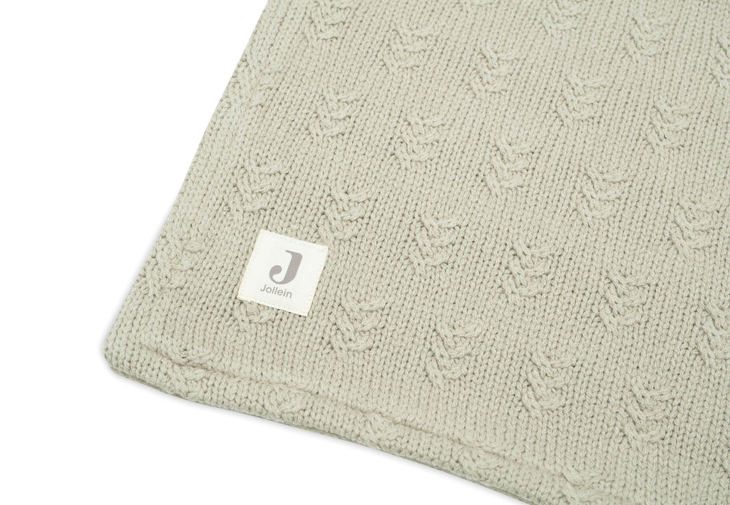 * Jollein Wiegdeken 75x100cm | Grain Knit Olive Green / Velvet