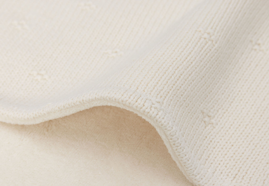 Jollein Wiegdeken 75x100cm Cosy Knit Ivory/Velvet