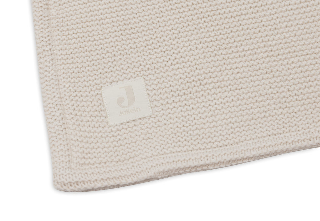 Jollein Deken Wieg 75x100cm Basic Knit | Oatmeal/Velvet