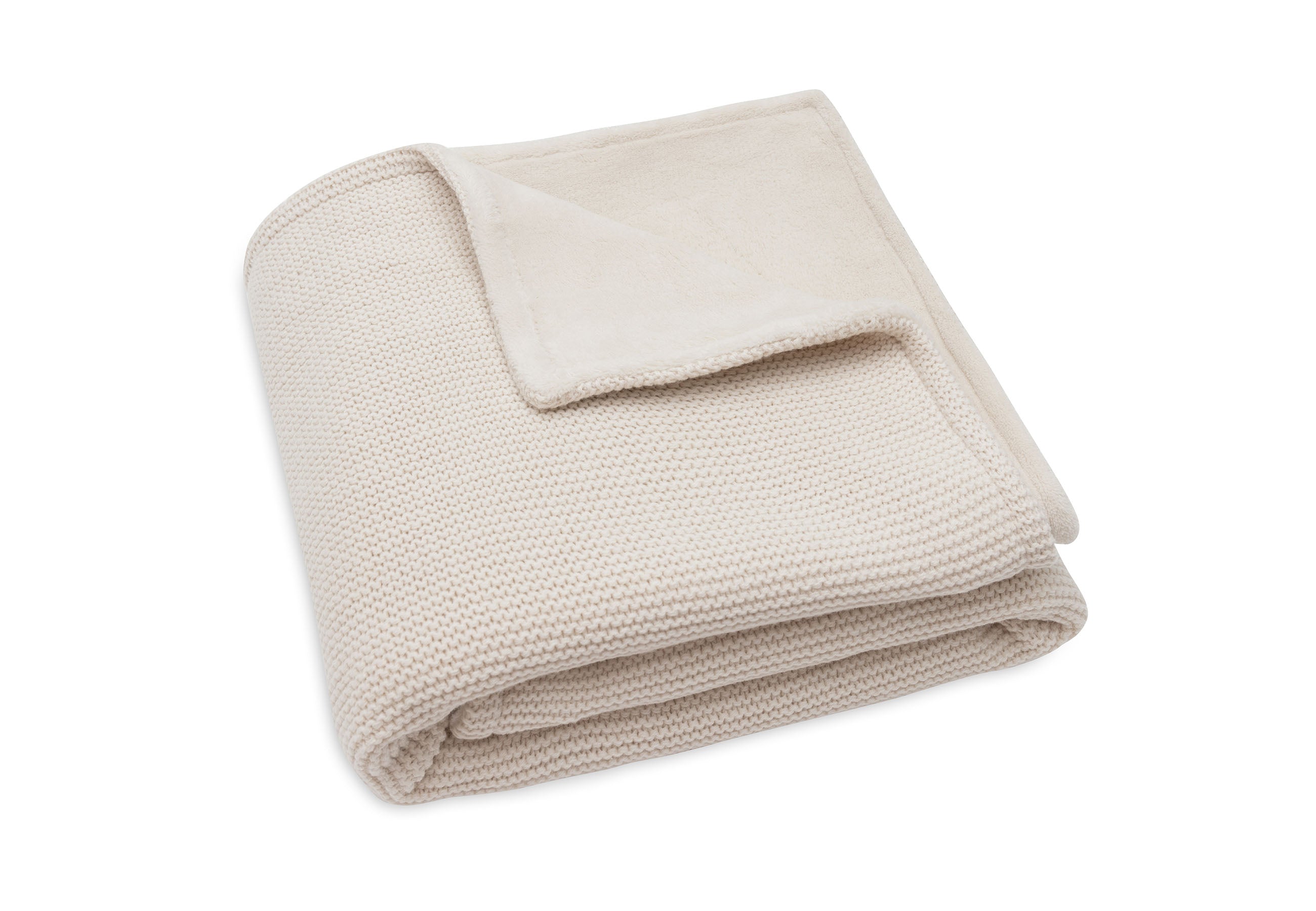 Jollein Deken Wieg 75x100cm Basic Knit | Oatmeal/Velvet