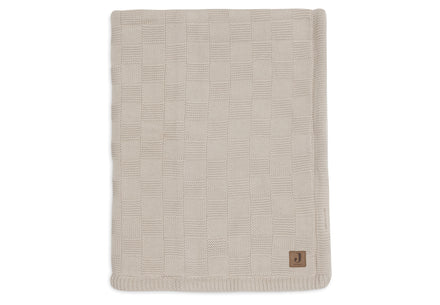 Jollein Deken Wieg 75x100cm Box Knit | Warm Sand/Velvet | Gots