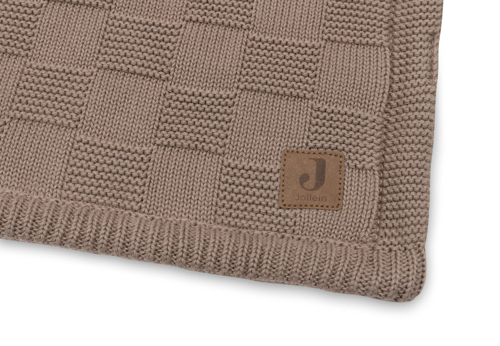 Jollein Deken Wieg 75x100cm Box Knit | Milky Coffee/Velvet | Gots
