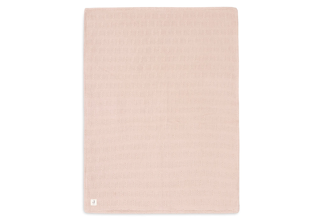 * Jollein Ledikant Deken 100x150cm | Grain Knit Wild Rose / Velvet