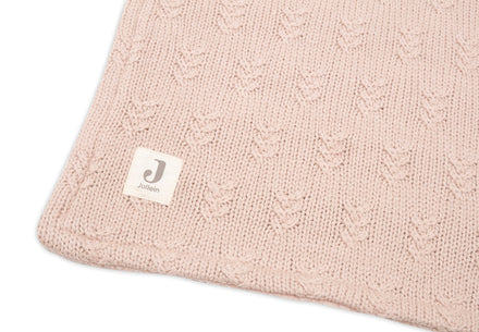 * Jollein Ledikant Deken 100x150cm | Grain Knit Wild Rose / Velvet