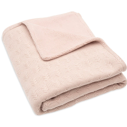 * Jollein Ledikant Deken 100x150cm | Grain Knit Wild Rose / Velvet