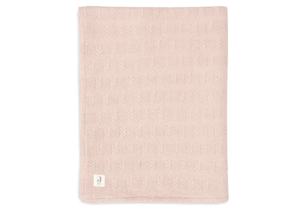 * Jollein Ledikant Deken 100x150cm | Grain Knit Wild Rose / Velvet