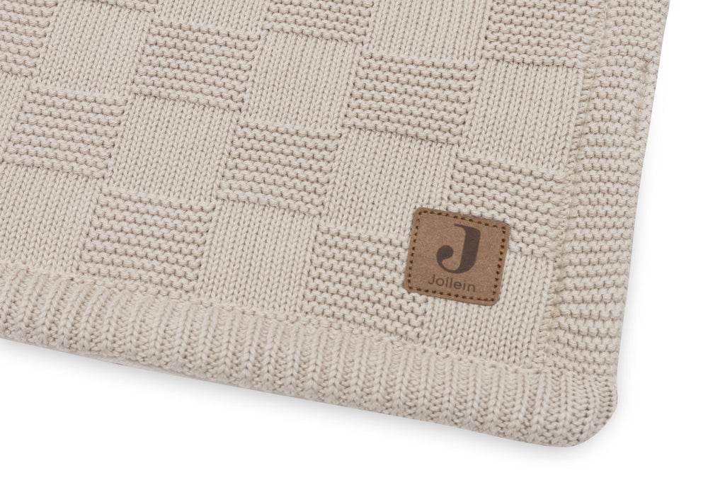 Jollein Deken Ledikant 100x150cm Box Knit | Warm Sand/Velvet Gots