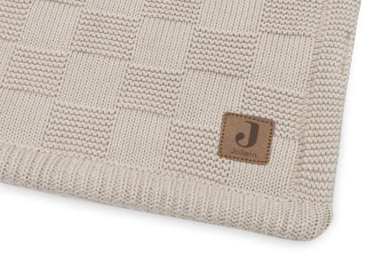 Jollein Deken Ledikant 100x150cm Box Knit | Warm Sand/Velvet Gots