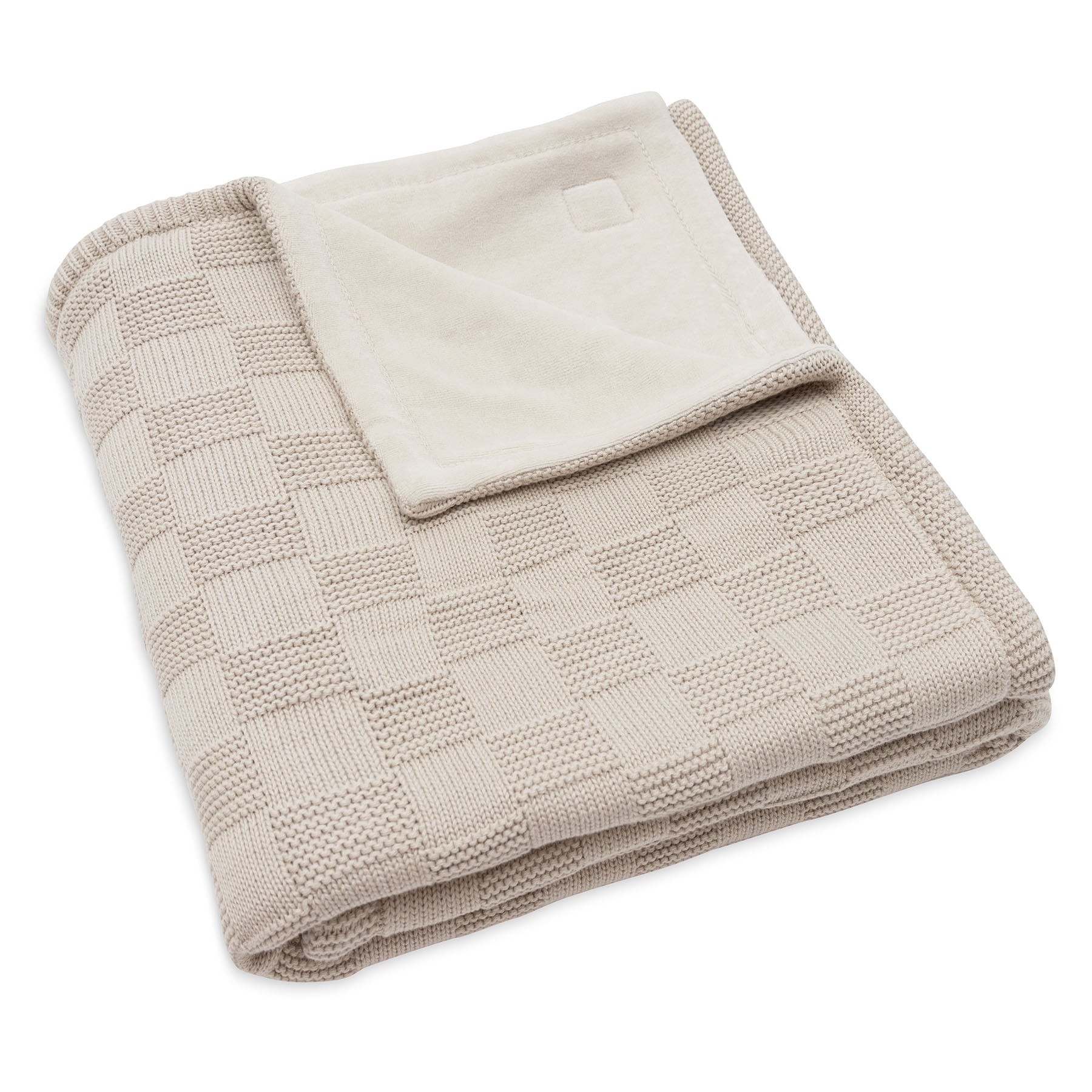 Jollein Deken Ledikant 100x150cm Box Knit | Warm Sand/Velvet Gots