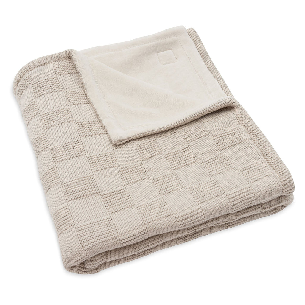 Jollein Deken Ledikant 100x150cm Box Knit | Warm Sand/Velvet Gots