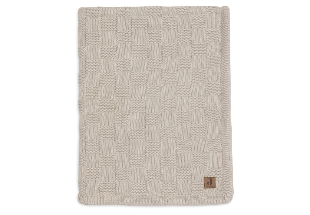 Jollein Deken Ledikant 100x150cm Box Knit | Warm Sand/Velvet Gots