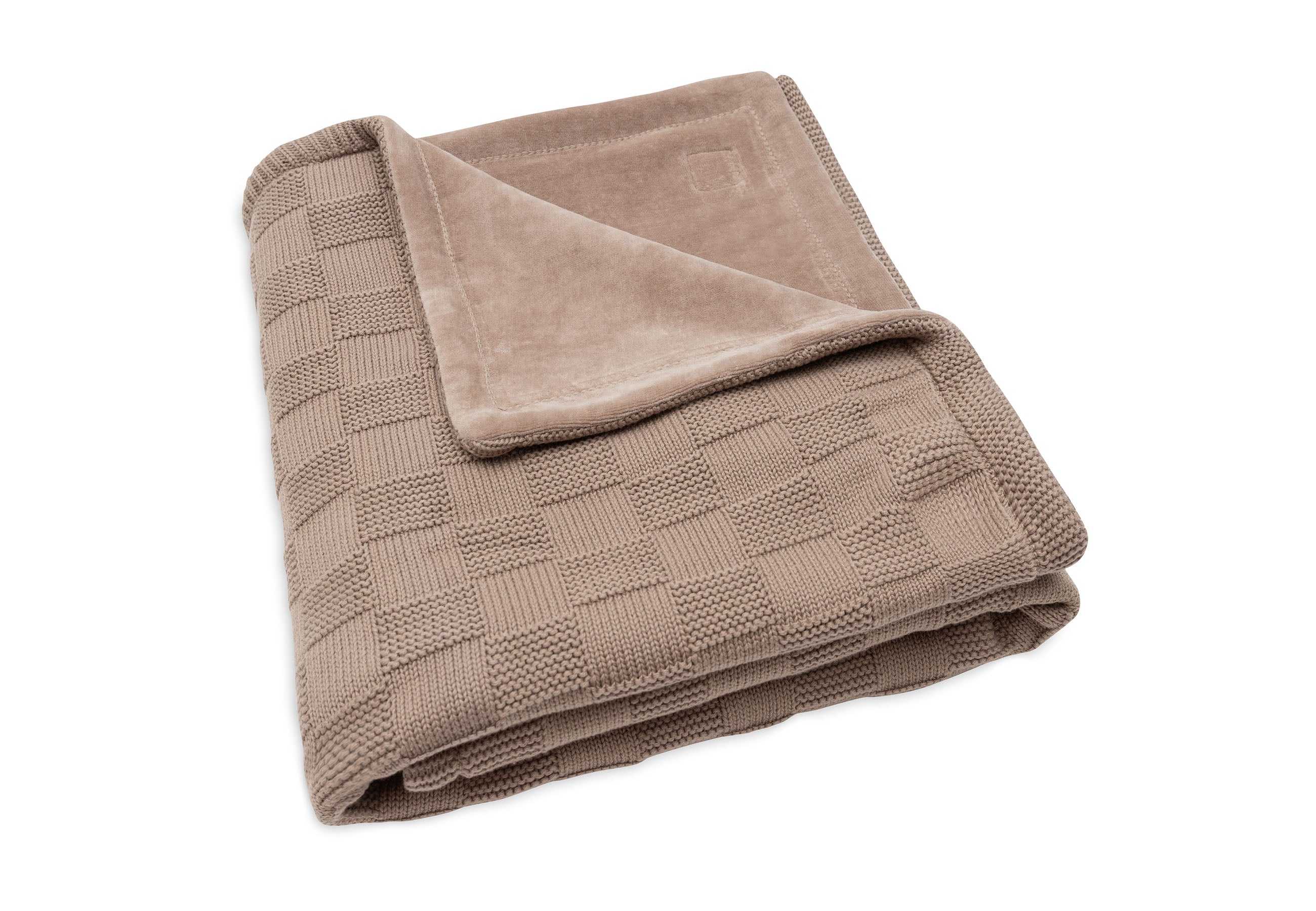 Jollein Deken Ledikant 100x150cm Box Knit | Milky Coffee/Velvet | Gots