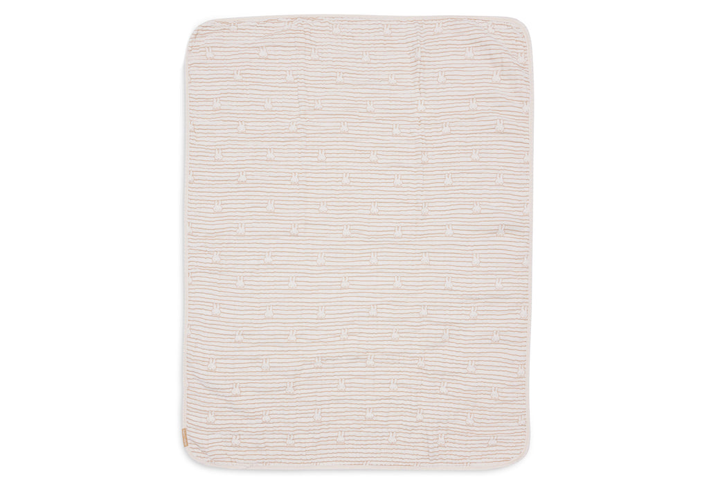 * Jollein Deken Hydrofiel Wieg 75x100cm | Miffy Stripe Biscuit