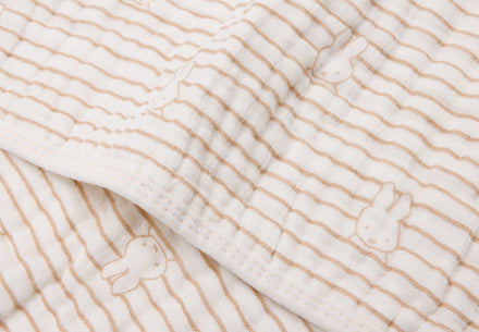 * Jollein Deken Hydrofiel Wieg 75x100cm | Miffy Stripe Biscuit