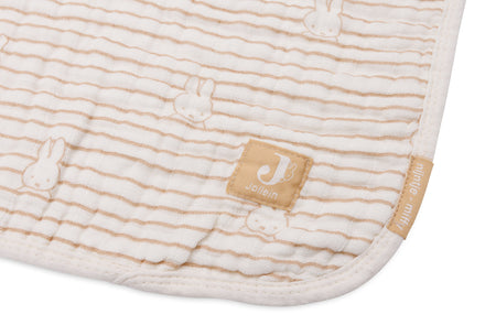 * Jollein Deken Hydrofiel Wieg 75x100cm | Miffy Stripe Biscuit