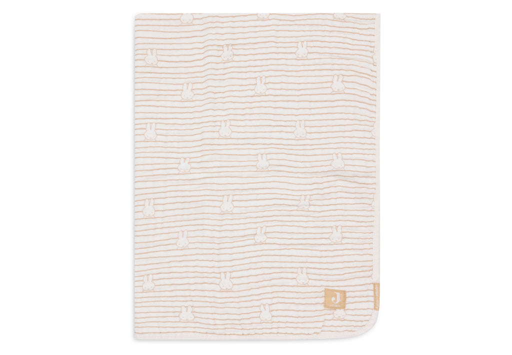 * Jollein Deken Hydrofiel Wieg 75x100cm | Miffy Stripe Biscuit