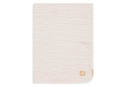 * Jollein Deken Hydrofiel Wieg 75x100cm | Miffy Stripe Biscuit
