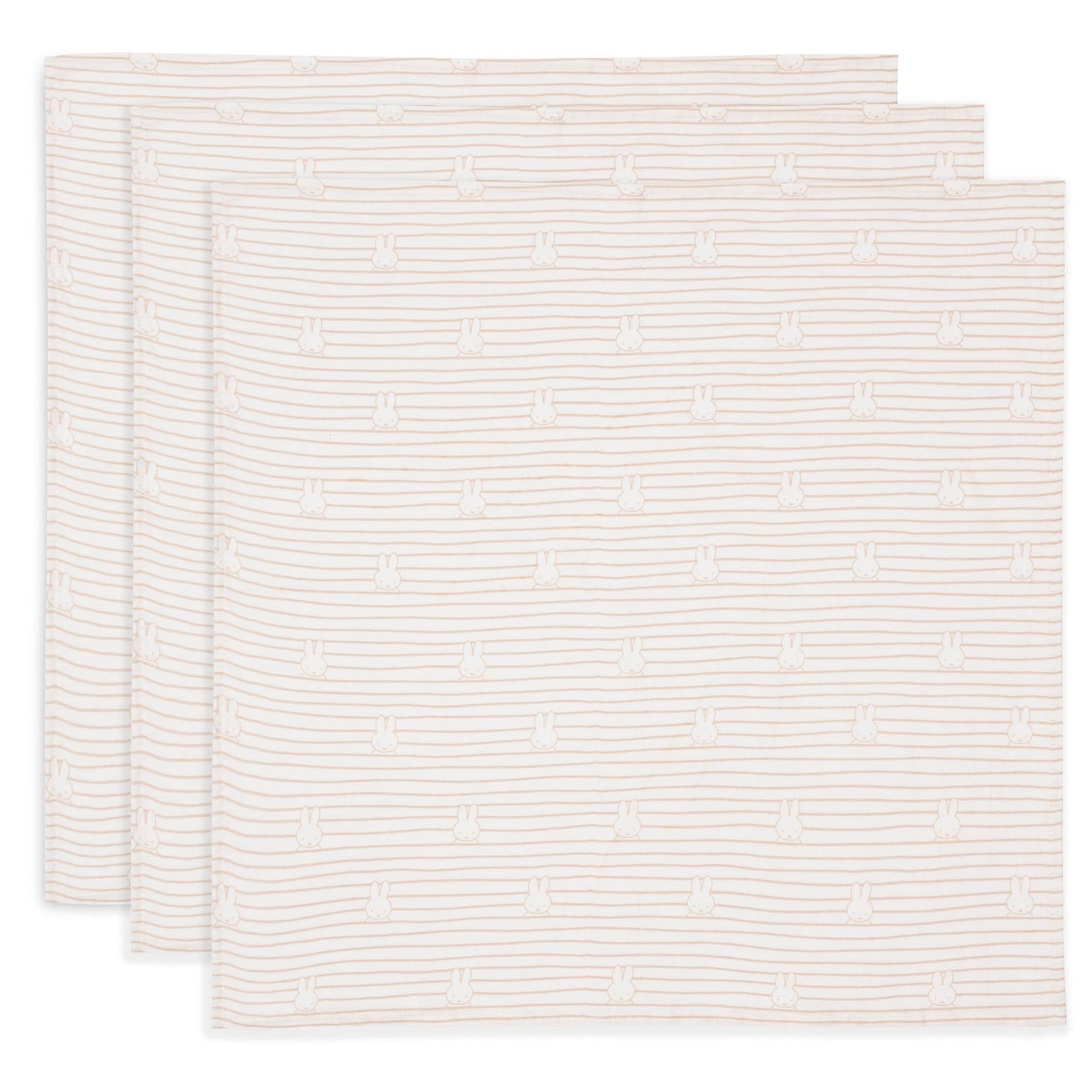 * Jollein Hydrofiele Doek Small 70x70cm | Miffy Stripe Biscuit (3Pack)