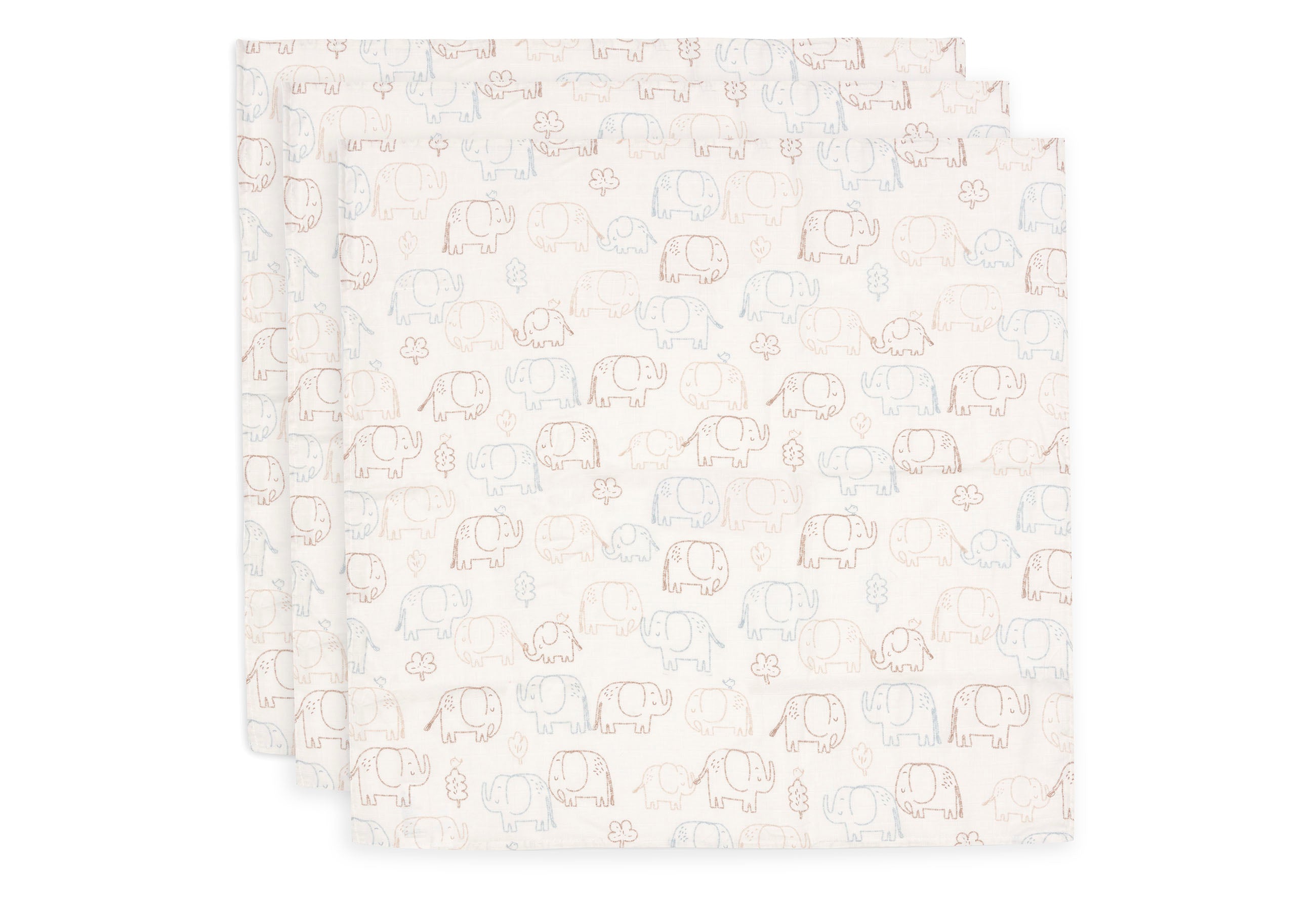Jollein Hydrofiele Doek Small 70x70cm | Elephant Tales | 3st