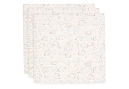 Jollein Hydrofiele Doek Small 70x70cm | Elephant Tales | 3st