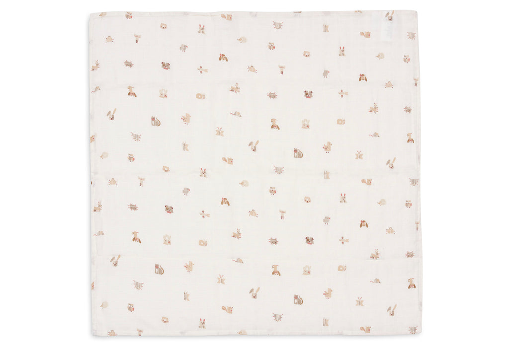 Jollein Hydrofiele Doek Small 70x70cm | Animal Friends | 3st