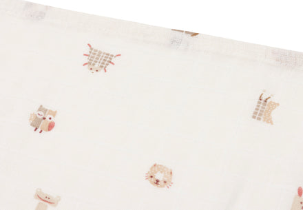 Jollein Hydrofiele Doek Small 70x70cm | Animal Friends | 3st