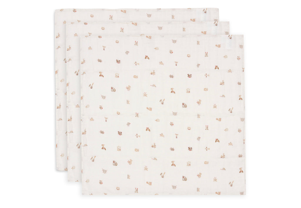 Jollein Hydrofiele Doek Small 70x70cm | Animal Friends | 3st