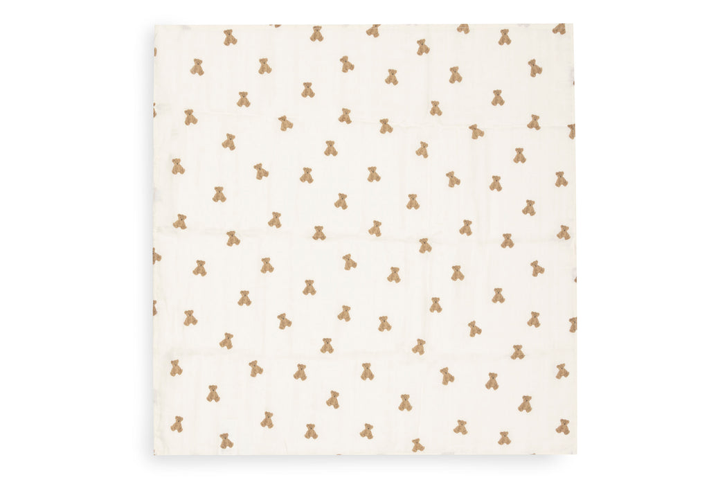 Jollein Hydrofiele Doek Small 70x70cm | Mini Teddy Bear (3pack)