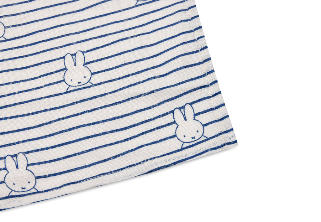 * Jollein Hydrofiele Doek Large 115x115cm | Miffy Stripe Navy (2Pack)