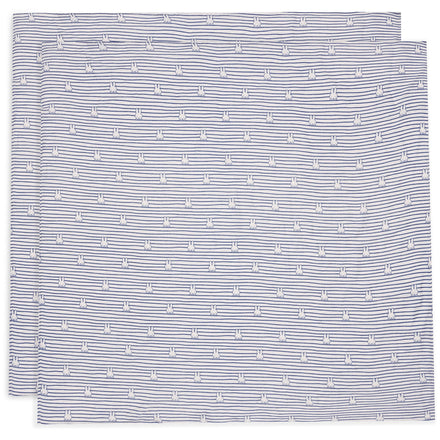 * Jollein Hydrofiele Doek Large 115x115cm | Miffy Stripe Navy (2Pack)