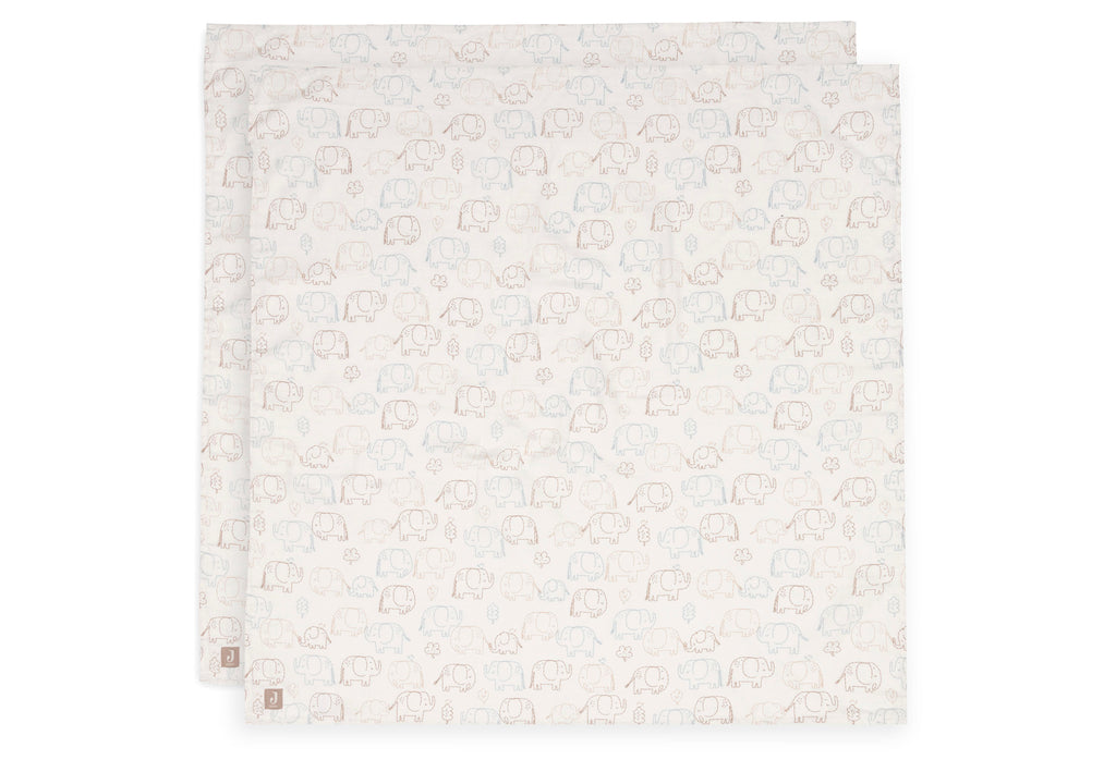 Jollein Hydrofiele Doek Large 115x115cm | Elephant Tales | 2st