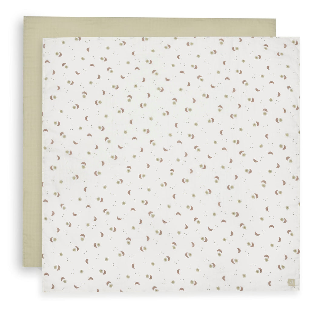 Jollein Hydrofiele Doek Large 115x115cm | Over The Moon (2pack)
