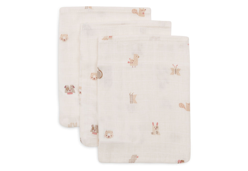 Jollein Hydrofiel Washandje 15x20cm | Animal Friends | 3st