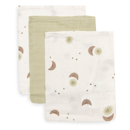 Jollein Hydrofiel Washandje 15x20cm | Over The Moon (3pack)