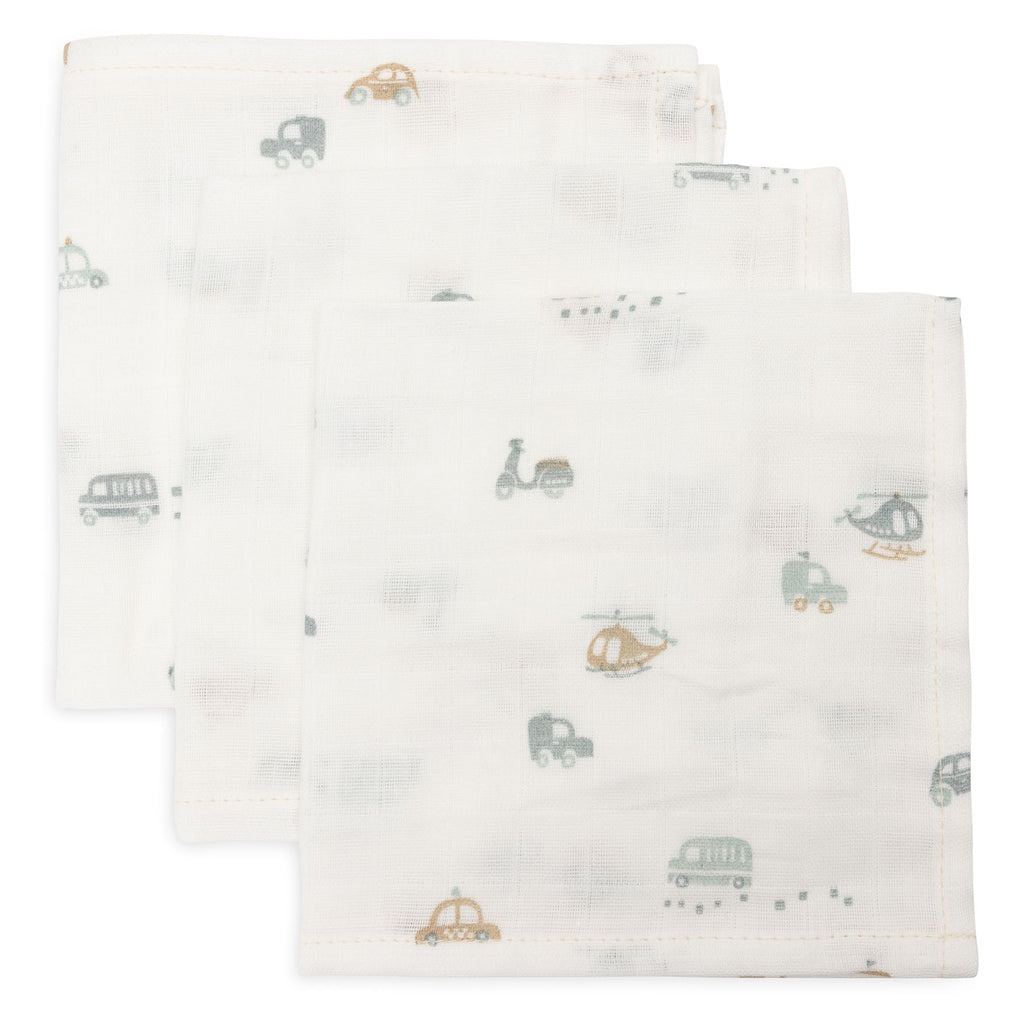 * Jollein Hydrofiel Monddoekje 31x31cm On The Go (3Pack)