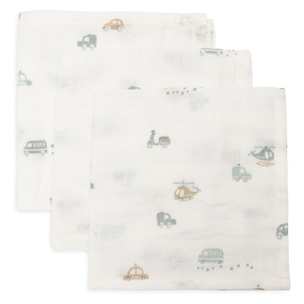* Jollein Hydrofiel Monddoekje 31x31cm On The Go (3Pack)