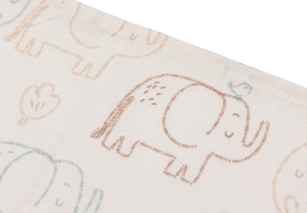 Jollein Hydrofiel Monddoekje 31x31cm | Elephant Tales | 3st