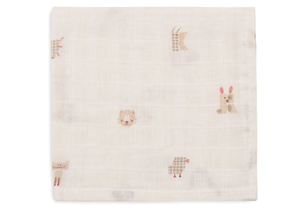 Jollein Hydrofiel Monddoekje 31x31cm | Animal Friends 3st